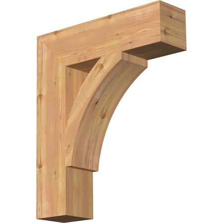 Ekena Millwork Thorton Block Smooth Bracket, Western Red Cedar, 5 1/2"W x 22"D x 26"H BKT06X22X26THR05SWR